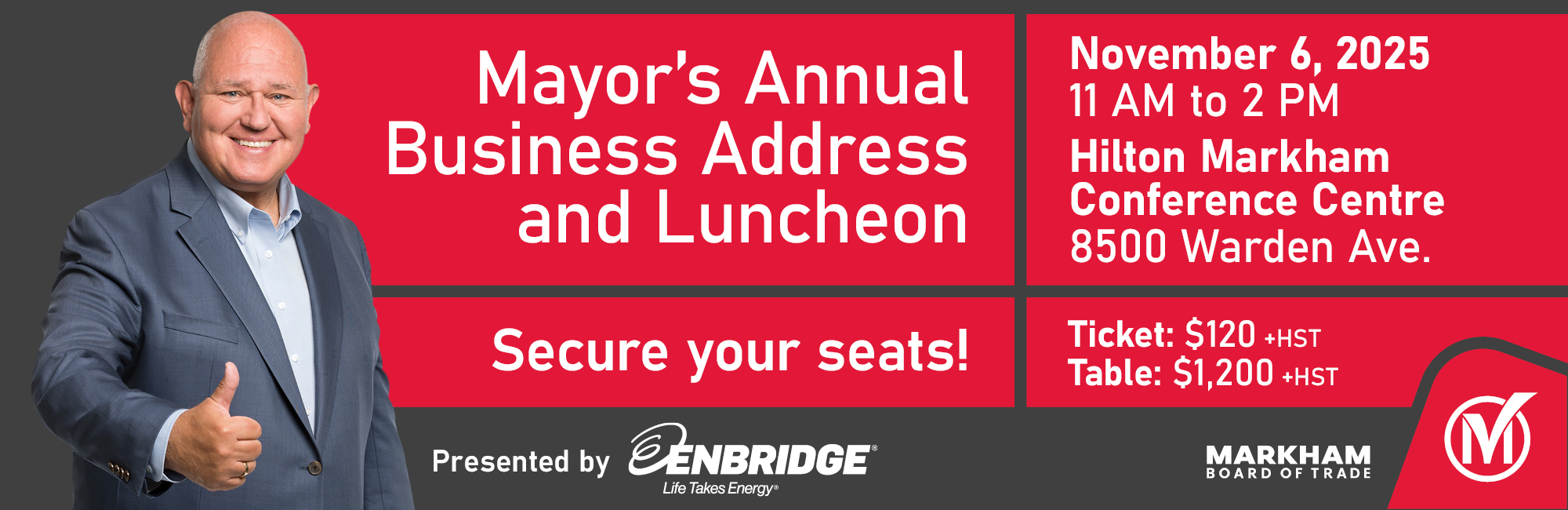 Mayor's 2025 Business Lunch Tickets Nov 6 2025
