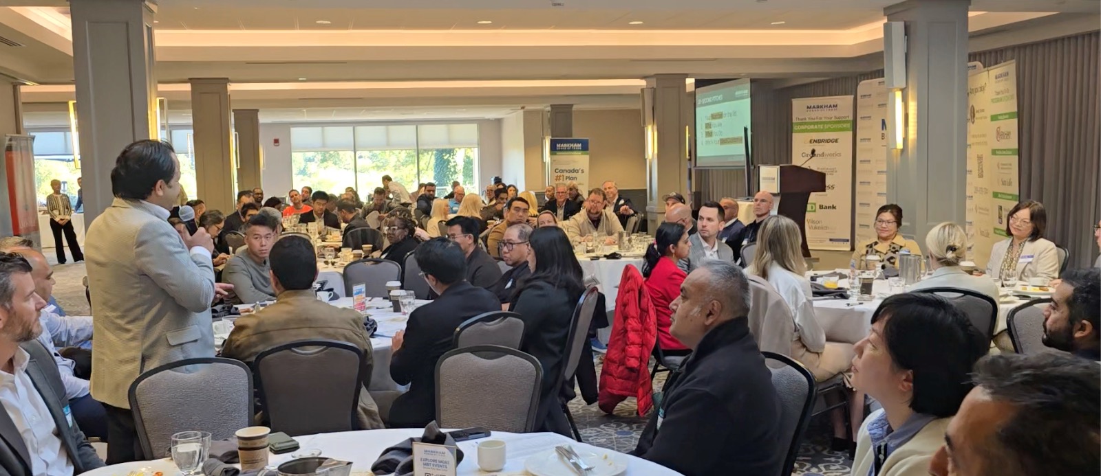 Breakfast Networking Big Crowd